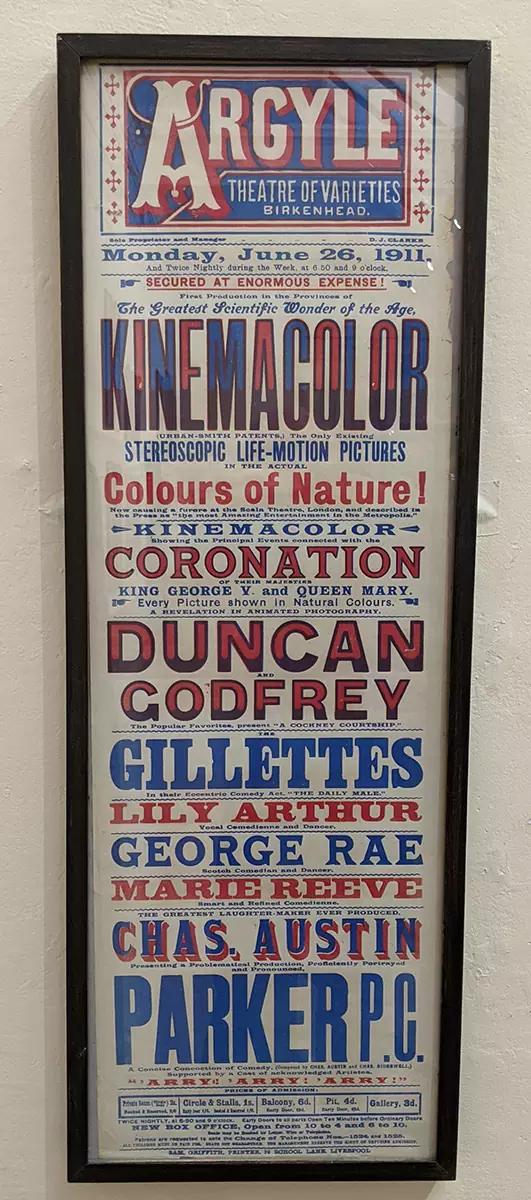 New version of the Kinemacolor poster loaned by a collector